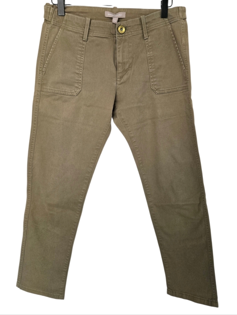 Banana Republic Petite Khaki Slim Ankle Pants Size 26P Stretch Chino
